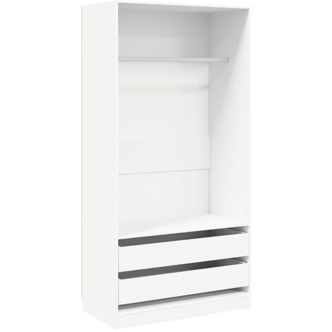 Kleiderschrank Weiß 100x50x200 cm hochwertige Spanplatte