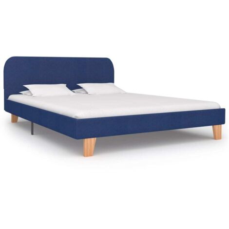 Bettgestell Blau Stoff 140x200 cm vidaXL (1/5)