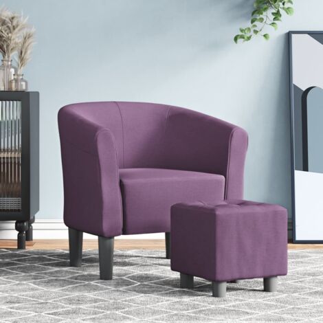 Sessel Cabriolet mit Fußablage violett Stoff