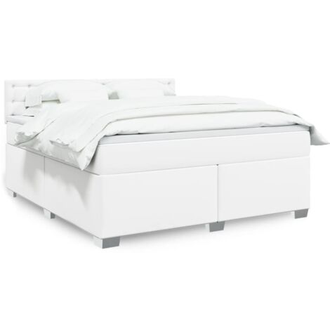 Boxspringbett mit Matratze Weiß 180x200 cm Kunstleder vidaXL