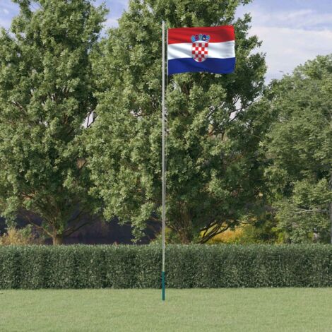 Flagge Kroatiens mit Mast 6,23 m Aluminium vidaXL