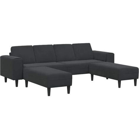 Sofa Set Schwarz Samt vidaXL