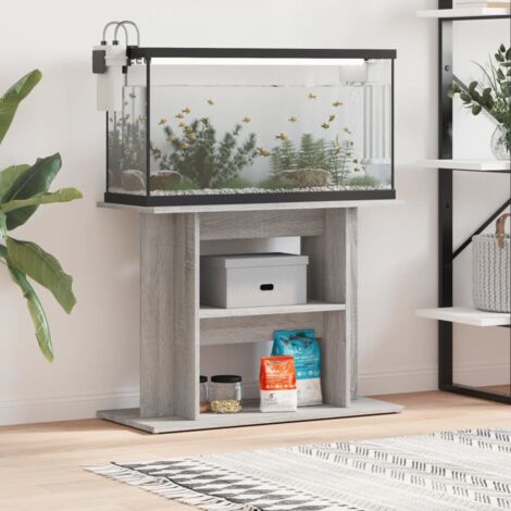 vidaXL Aquariumständer Sonoma Grau 80x35x60 cm Ingenieurholz