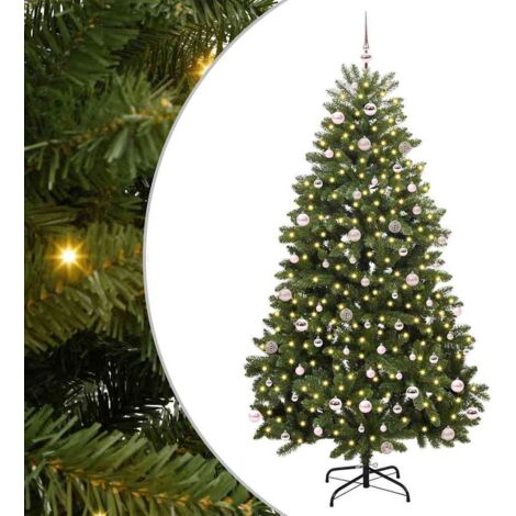 Künstlicher Weihnachtsbaum Grün 240 cm PVC und Metall vidaXL
