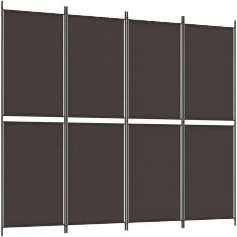 vidaXL Raumtrenner 4 Paneele Braun 200x220 cm Stoff