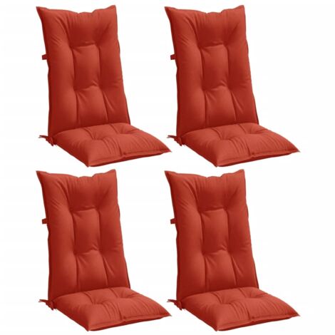 Hochlehner-Auflagen 4 Stk. Melange Rot 120x50x7 cm Stoff vidaXL