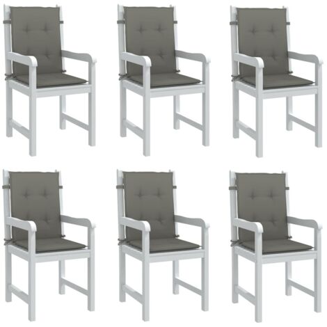 Niedriglehner-Auflagen 6 Stk. Dunkelgrau 100x50x4 cm Stoff vidaXL