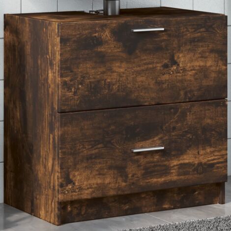 Waschbeckenunterschrank Rauchedelholz 59x37x59 cm aus Spanplatten