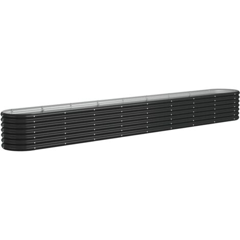 vidaXL Hochbeet Pulverbeschichteter Stahl 332x40x36 cm Anthrazit