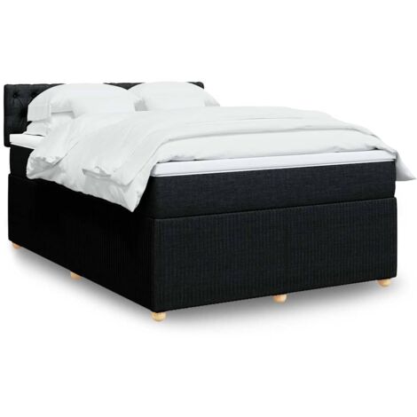 Boxspringbett mit Matratze Schwarz 140x200 cm Stoff vidaXL (1/5)