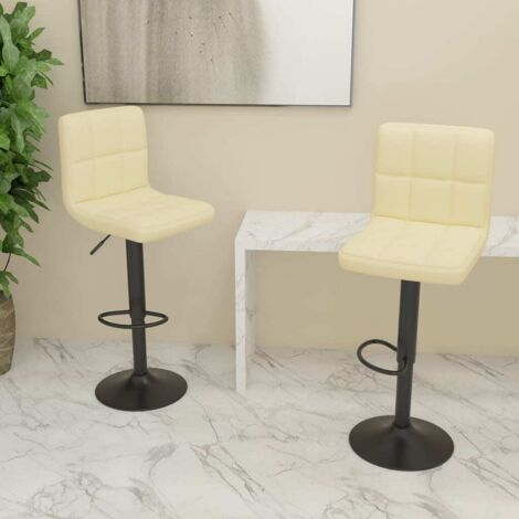 Barhocker 2 Stk. Creme Stoff vidaXL