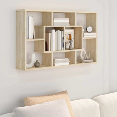 Wandregal Sonoma-Eiche 85x16x52,5 cm Holzwerkstoff vidaXL