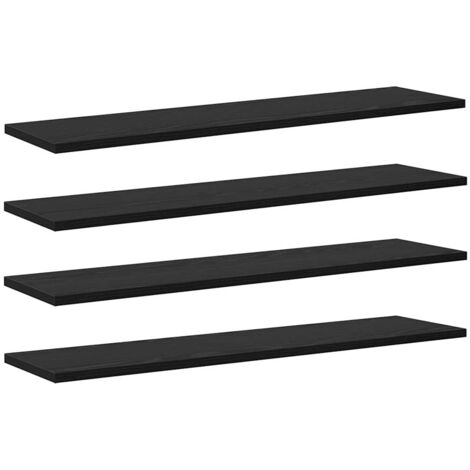 Regalbrett 4 pcs Schwarz 80 x 20 x 1.5 cm Holzwerkstoff vidaXL