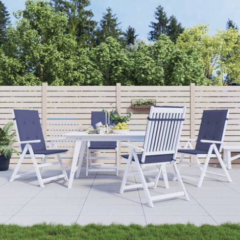 vidaXL Stuhlkissen für Hochlehner 4er-Set marineblau Stoff