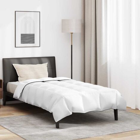 Winterbettdecke mit Kissen 2 pcs Weiß Daunenfeder vidaXL