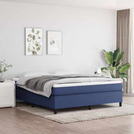 vidaXL Bettgestell Blau 180 x 200 cm Stoff