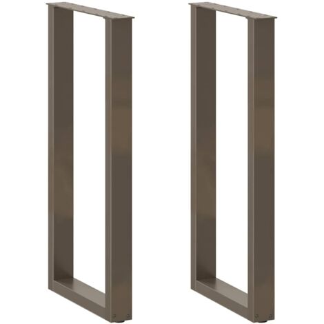 vidaXL Couchtischbeine U-Form 2 Stk. Naturstahl 50x(100-101) cm Stahl
