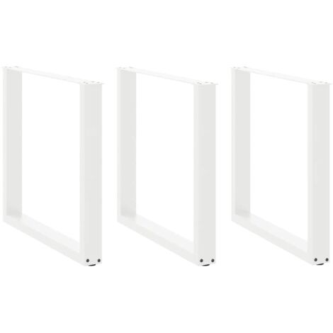 Esstischbeine U-Form 3 Stk. Weiß 90x(72-73) cm Stahl vidaXL