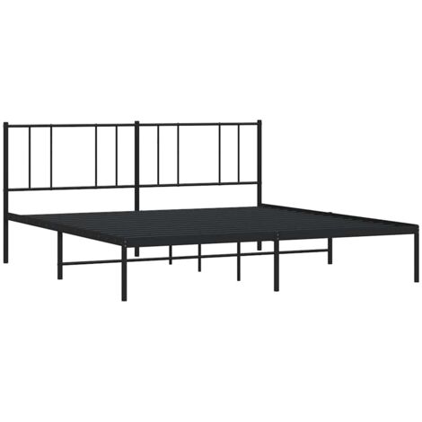 Bettgestell mit Kopfteil Metall Schwarz 193x203 cm vidaXL (1/5)