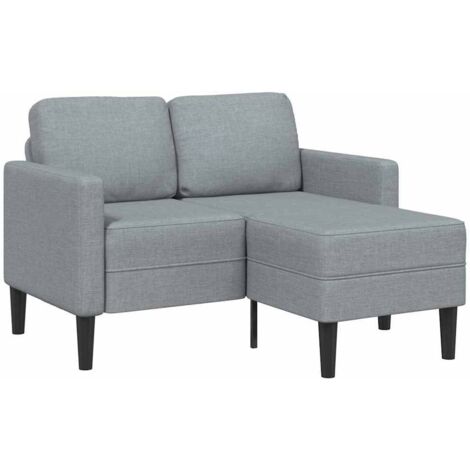 vidaXL 2-Sitzer-Sofa mit Chaiselongue L-Form Hellgrau 125 cm Stoff