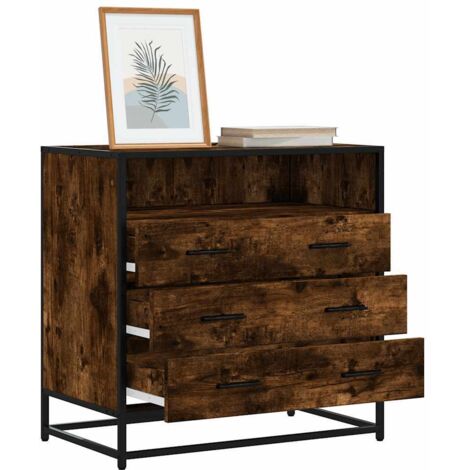 vidaXL Kommode Eichenholz Rauch 70x41x70 cm MDF