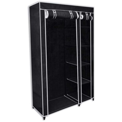 vidaXL Faltkleiderschrank Schwarz 110 x 45 x 175 cm