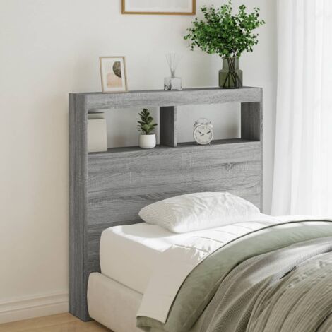 vidaXL Kopfende mit LED Sonoma grau 100x17x102 cm