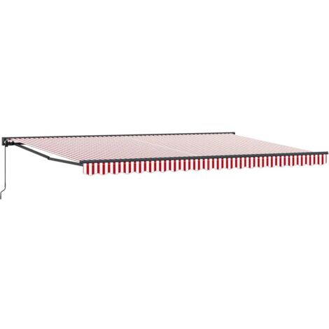 Einziehbare Markise Rot und weiße Streifen 500x300 cm Stoff vidaXL