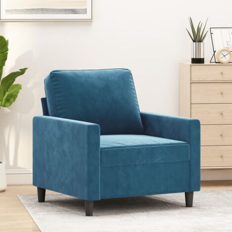 Blauer Sessel 60 cm Samt