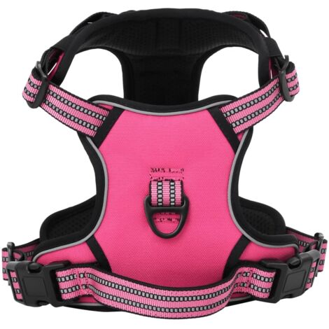 Hundegeschirr mit Leine & Halsband Verstellbar Rosa L vidaXL