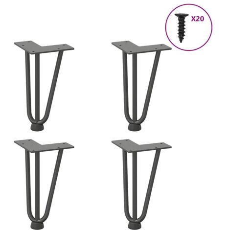 Haarnadelbeine für Couchtisch 4 Stk. Anthrazit 20 cm Massivstahl vidaXL