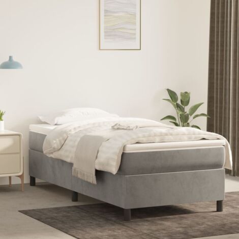 Boxspringbett mit Matratze Hellgrau 90x200 cm Samt vidaXL