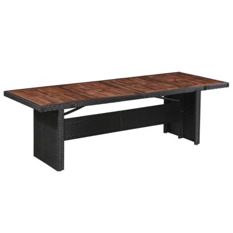 Gartentisch 240x90x74 cm Poly Rattan und Massivholz Akazie vidaXL (1/5)