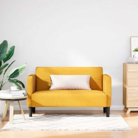Zweisitzer-Sofa Hellgelb 109 cm Cordstoff vidaXL