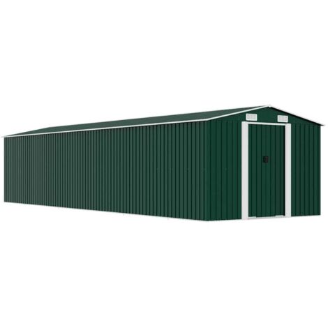 Gartenhaus Grün 257x779x181 cm Galvanisiertes Stahl