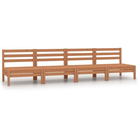Garten-Mittelsofas 4 Stk. Honigbraun Massivholz Kiefer vidaXL