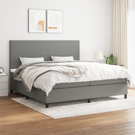 Boxspringbett mit Matratze Dunkelgrau 200x200 cm Stoff vidaXL (1/5)