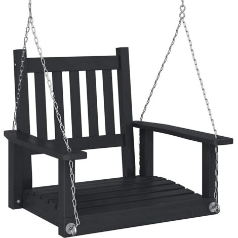Garten-Hängestuhl mit Metallketten Schwarz Massivholz Tanne vidaXL (1/5)