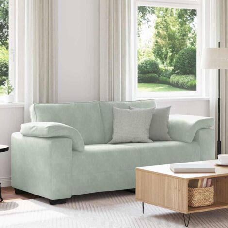 Zweisitzer-Sofa Hellgrau 140 cm Samt vidaXL