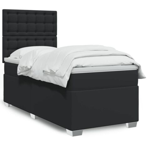 Boxspringbett mit Matratze Schwarz 100x200 cm Kunstleder vidaXL (1/5)