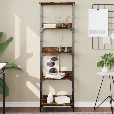 vidaXL Bücherregal Eiche Rauch 50x33x153 cm aus Spanplatte