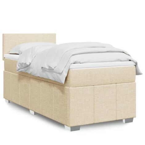 Boxspringbett mit Matratze Creme 80x200 cm Stoff vidaXL