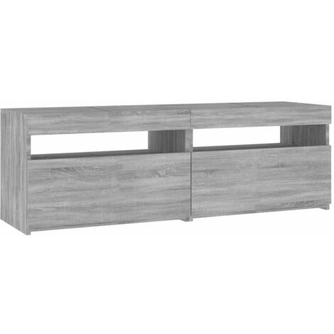 vidaXL TV Cabinet with LED Lights Grey Sonoma 120x35x40 cm