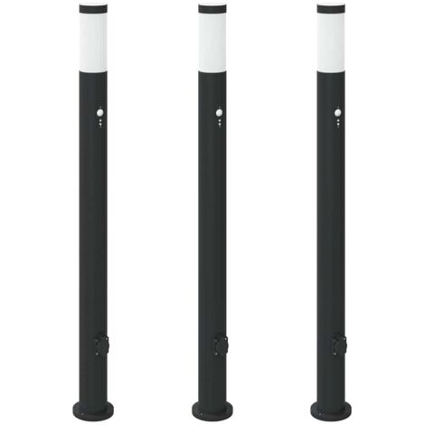 Leuchte vidaxl pollerleuchten mit sensor&steckdose Edelstahl ip44 (1/5)