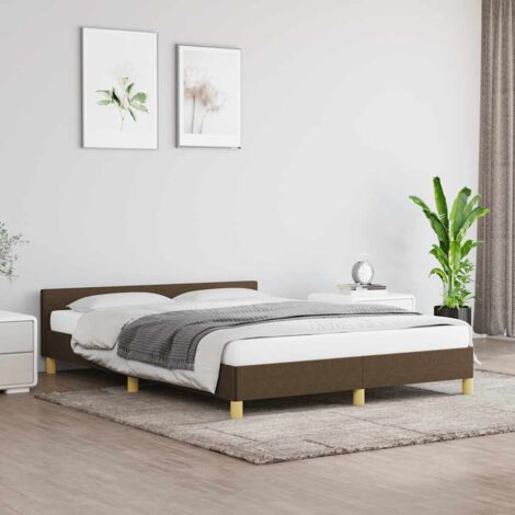 Bettgestell ohne Matratze Dunkelbraun 140x200 cm Stoff vidaXL (1/5)