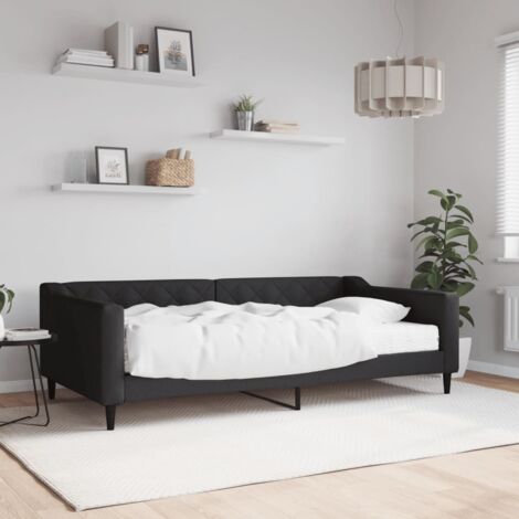 Tagesbett mit Matratze Schwarz 100x200 cm Stoff vidaXL (1/5)