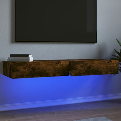 TV-Schränke mit LED-Leuchten 2 Stk. Räuchereiche 60x35x15,5 cm vidaXL