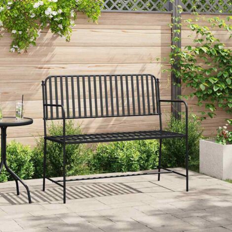 Gartenbank Schwarz Metall Standard Langlebig Gartenbank vidaXL816415
