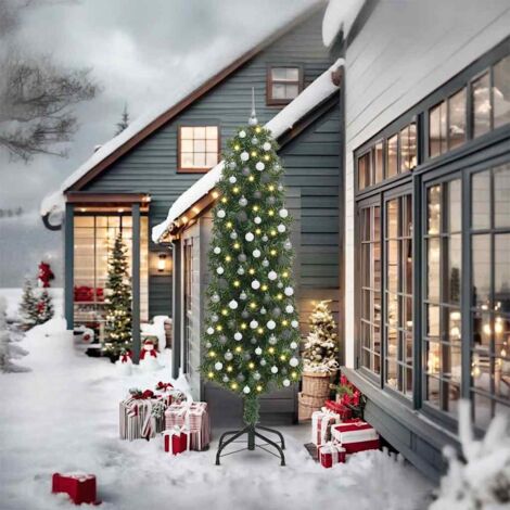Künstlicher Weihnachtsbaum mit 300 LEDs mit Ständer Grün 240 cm vidaXL