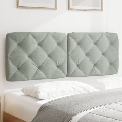 Kopfkissen für Bettkopfteil grau 140 cm Samt